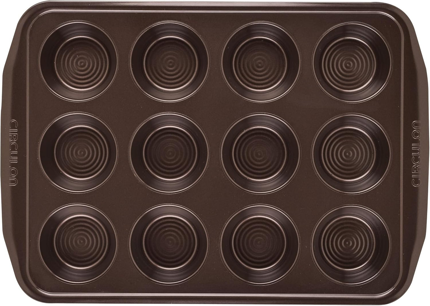 Circulon Nonstick Bakeware 12-Cup Muffin Tin, Brown, Steel