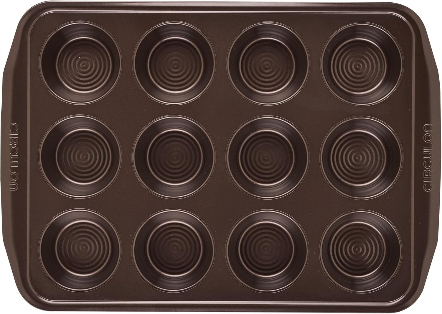 Circulon Nonstick Bakeware 12-Cup Muffin Tin, Brown, Steel