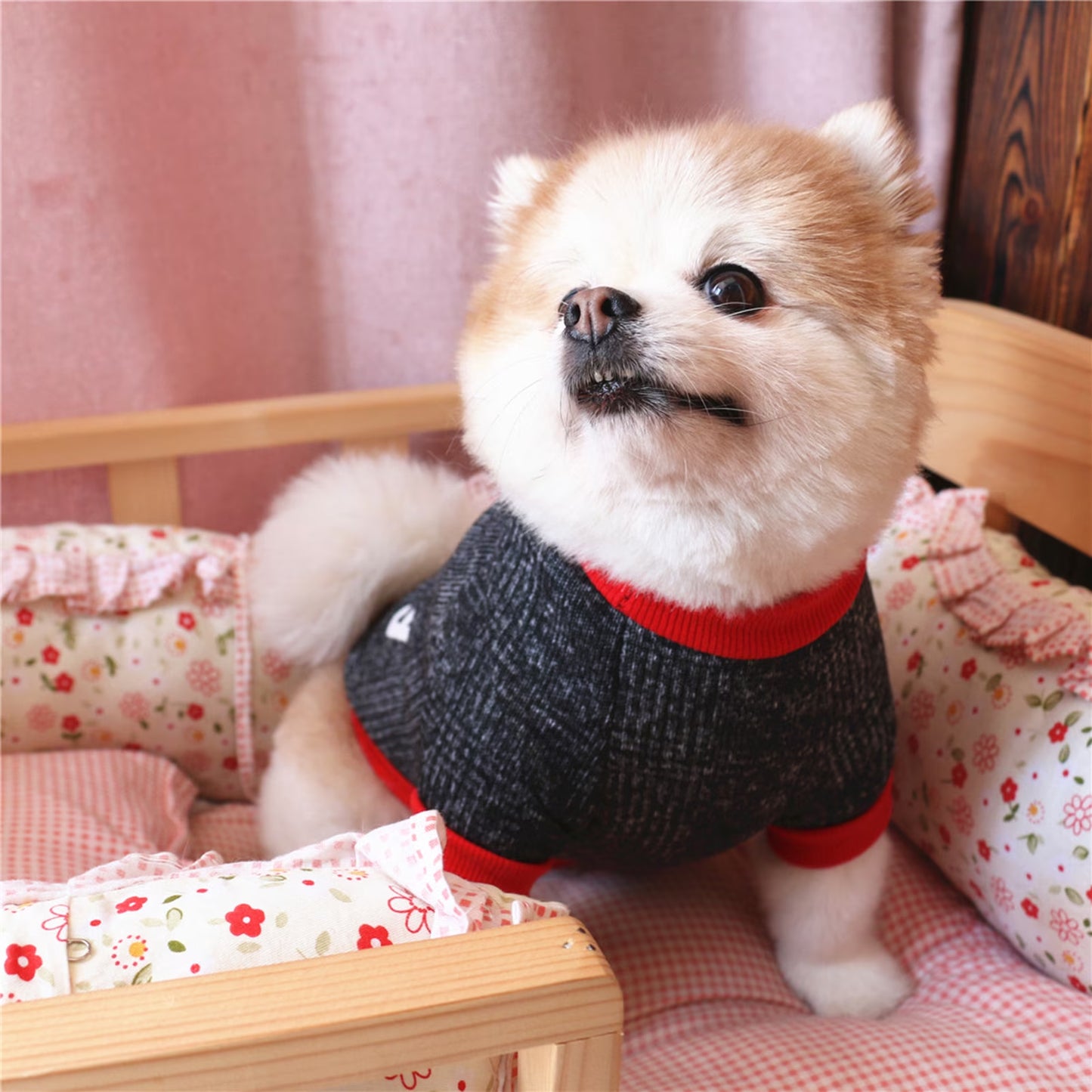 ZDWQFA Dog Sweater Clothes, I Love My Daddy/Mommy Printed Fleece Pullover Shirt, Autumn Winter Warm Costume for Pet Dog Puppy