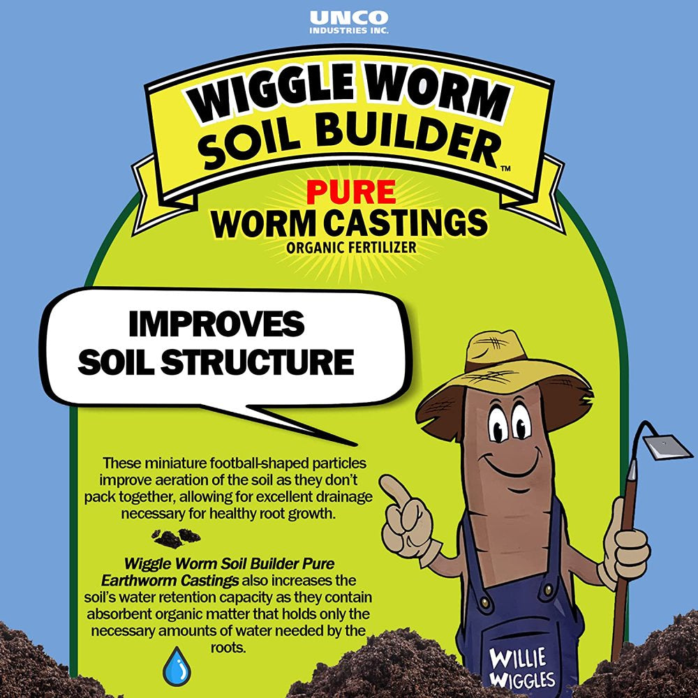 Wiggle Worm Worm Castings Organic Fertilizer, Soil Builder, 30 Pounds