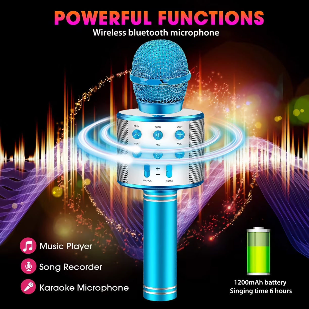 ATOPDREAM Karaoke Microphone for Kids, Toys for 3-12 Year Old Girls, Kids Microphone Girls Toys Bluetooth Microphone Birthday Gifts for 3 4 5 6 7 8 Years Old Girls Boys