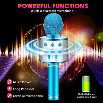 ATOPDREAM Karaoke Microphone for Kids, Toys for 3-12 Year Old Girls, Kids Microphone Girls Toys Bluetooth Microphone Birthday Gifts for 3 4 5 6 7 8 Years Old Girls Boys