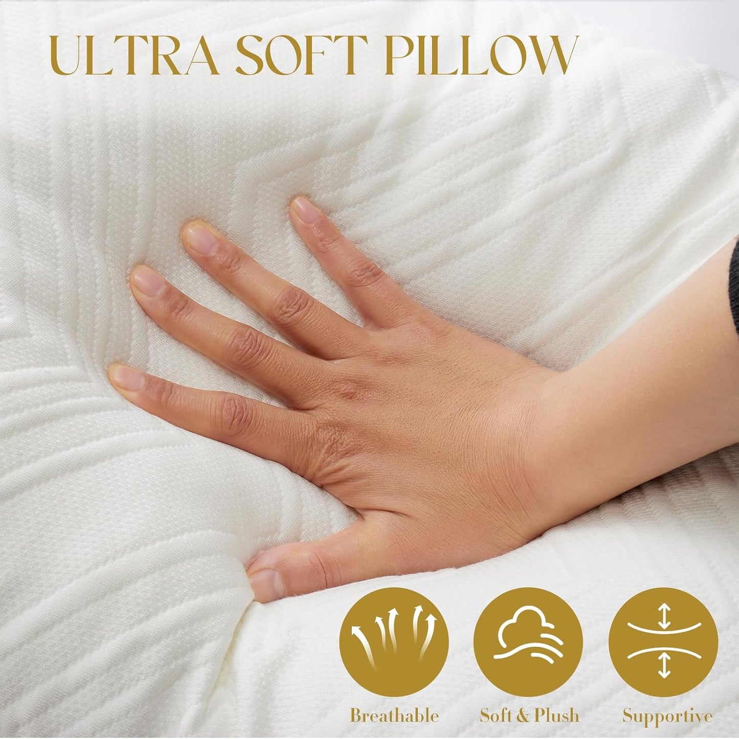Adjustable Pillows, Standard Size Bed Pillows for Sleeping 2 Pack, Memory Foam Pillows - Medium Firm Back, Stomach and Side Sleeper Pillows