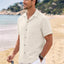 GENTS BLISS Men Linen Shirts Casual Short Sleeve Button down Shirts for Men Beach Tops with Pocket