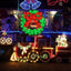 36 Inch Pre-Lit Outdoor Christmas Wreath with Bow, Red Bow - Green Wreath