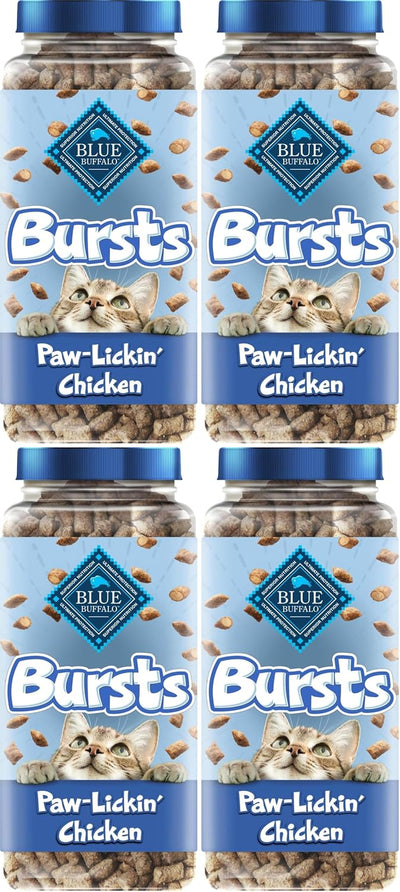 Blue Buffalo Bursts Crunchy & Creamy Cat Treats, Great for Training, Paw-Lickin' Chicken, 12-Oz. Tub (Pack of 4)