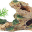 OMEM Reptile Small Hide, Turtles Hide Cage, Artificial Plant Rock, Humidified Habitat Decoration (Red Soil)