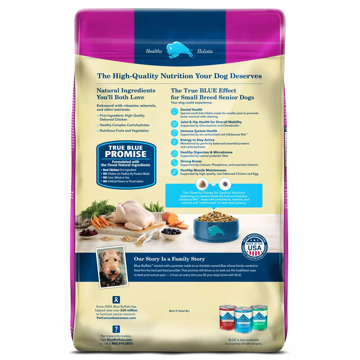 Blue Buffalo Life Protection Formula Natural Senior Small Breed Dry Dog Food with Chicken and Brown Rice