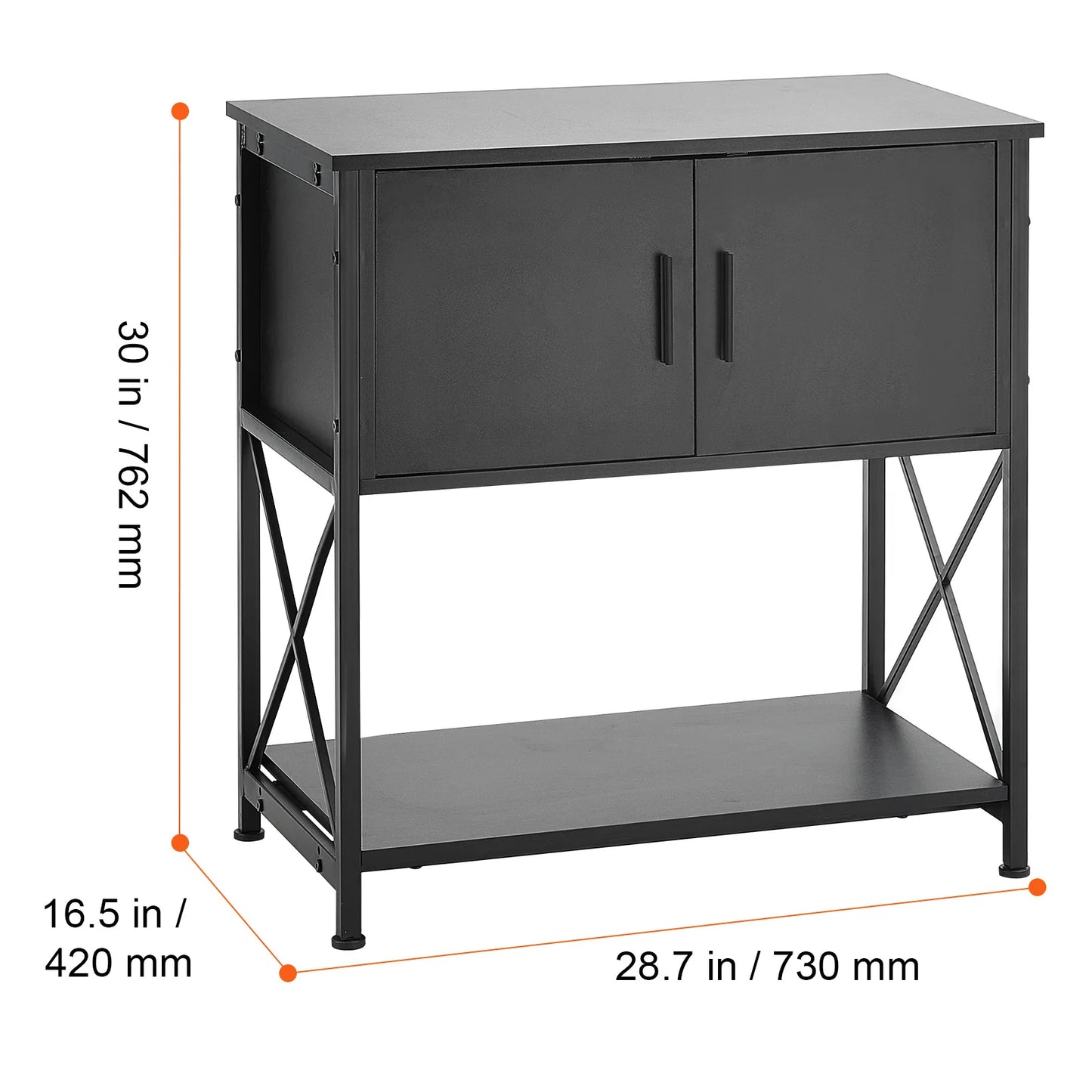Aquarium Stand, 29 Gallon Fish Tank Stand, 28.7 X 16.5 X 30 in Steel and MDF Turtle Tank Stand, 242.5 Lbs Load Capacity, Reptile Tank Stand with Storage Cabinet and Embedded Power Panel, Black