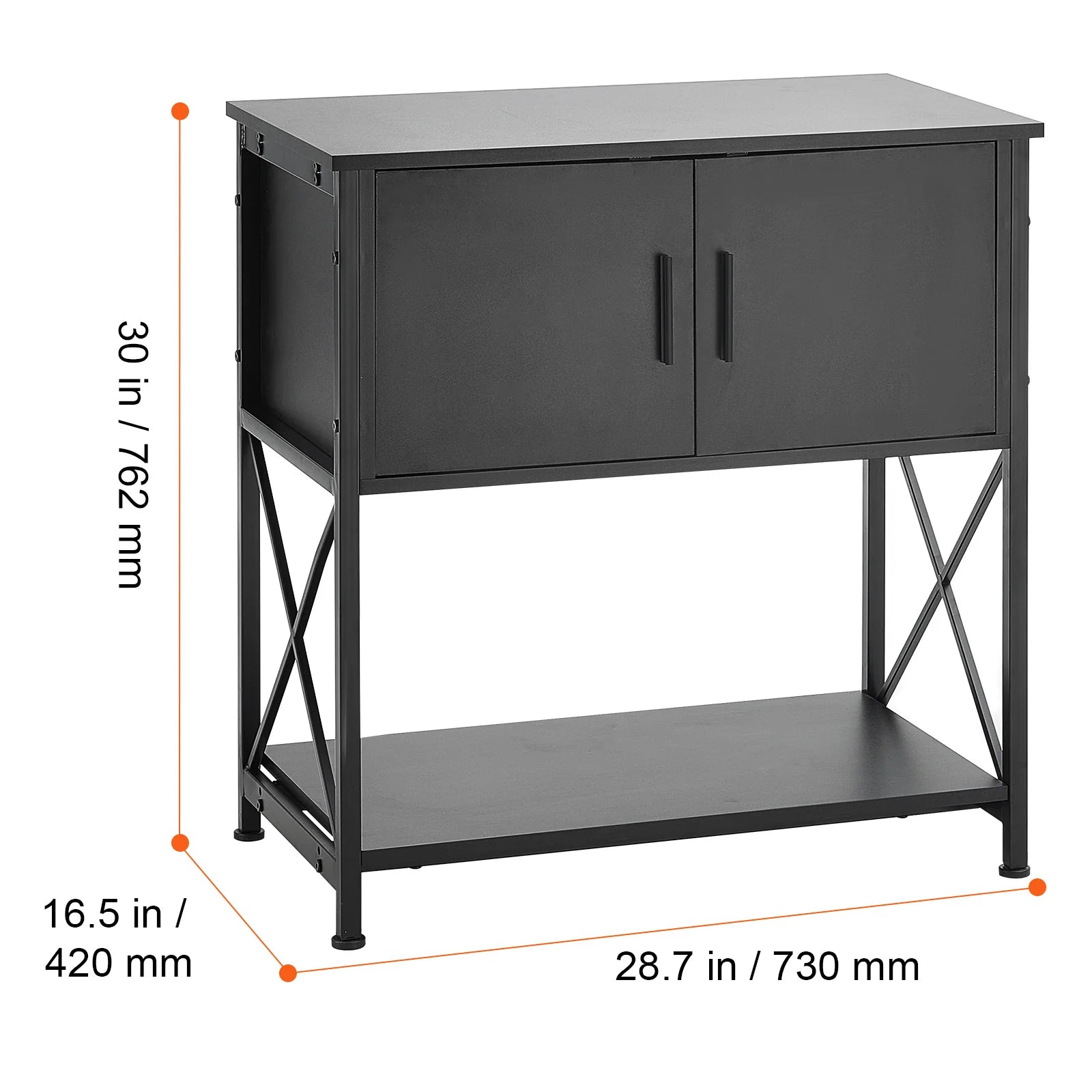Aquarium Stand, 29 Gallon Fish Tank Stand, 28.7 X 16.5 X 30 in Steel and MDF Turtle Tank Stand, 242.5 Lbs Load Capacity, Reptile Tank Stand with Storage Cabinet and Embedded Power Panel, Black