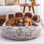 Kylinsure Paw Shape Calming Pet Bed, Plush Faux Fur Donut Bed for Dogs & Cats, Machine Washable, Non-Slip Bottom