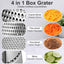 Ourokhome Cheese Grater with Handle, Stainless Steel Box Grater, 4 Side Kitchen Vegetable Shredder Slicer Zester with Container for Parmesan, Cabbage, Ginger, Lemon, Chocolate, Coconut (Teal Black)