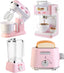 Play Kitchen Accessories, Pretend Play Kitchen Appliances Toy Set with Coffee Maker Machine, Toaster, Mixer, Blender with Realistic Lights & Sounds, Birthday Gifts for Girls Age 3-5 4-8 6-8
