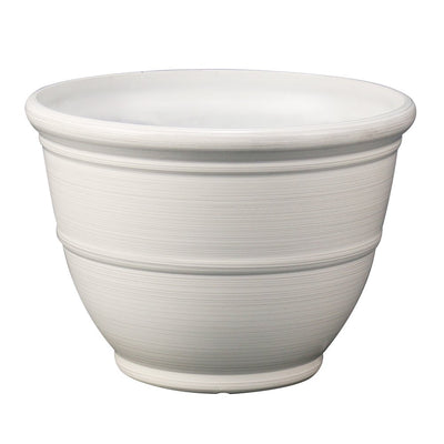 Mainstays Ferenza Recycled Resin Planter, White, 14In X 14In X 10In