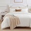 U by Bedsure Twin Comforter Set Coconut Milk, 5 Pieces Reversible Bed in a Bag, Boho Lightweight Dorm Bedding Set, Contrasting Design