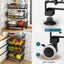 Carolyndesign Kitchen Storage Baskets Black Iron Wire Storage Bins with Wheels and Feet, Stackable Vegetable Storage Baskets (6-Tier Baskets)