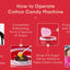Cotton Candy Machine, Cotton Candy Maker for Kids with Candy Spoon and 10 Candy Sticks, Christmas Red, FOHERE