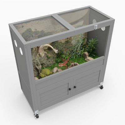 WAYTRIM 36 Gallon Reptile Terrarium with Stand