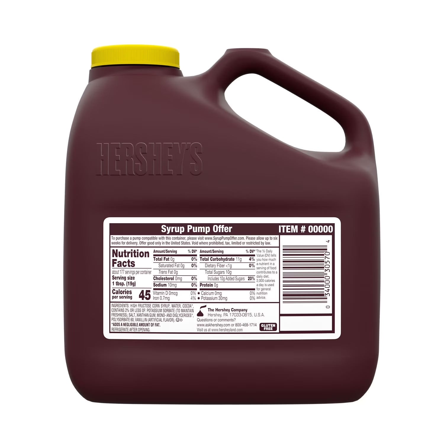 (2 Pack) Hershey'S Chocolate Flavored Syrup, Bulk Jug 7 Lb 8 Oz