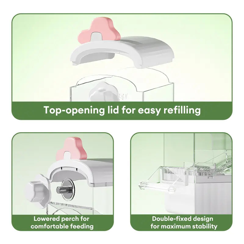 BUCATSTATE Parrot Feeder Large Capacity Anti-Spill Husk Separator Automatic Bird Food Box