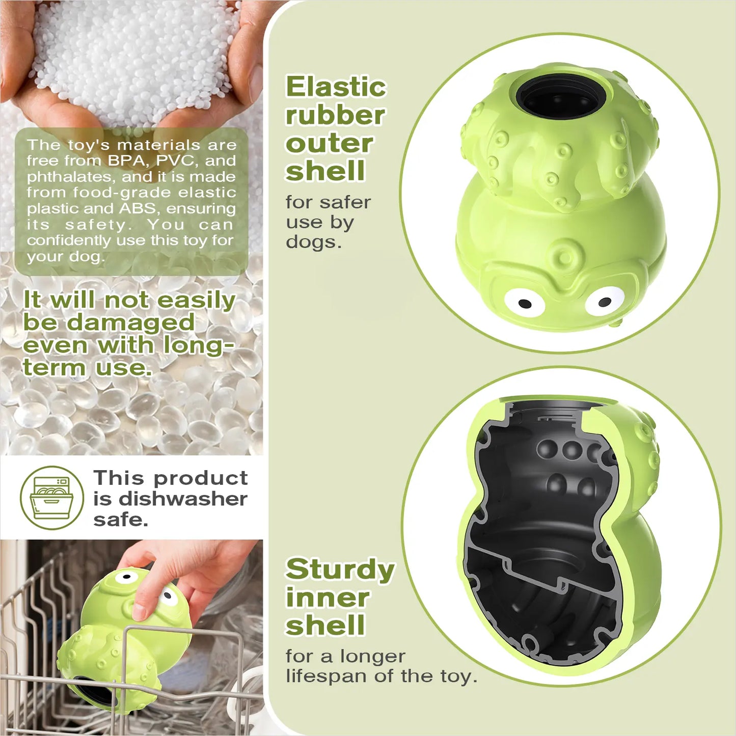 KADTC Dog Chew Octopus Toy - Puppy Stuffable Freezable Toy - Treat Food Dispensing Ball - Erichment Toys - Durable & Indestructible