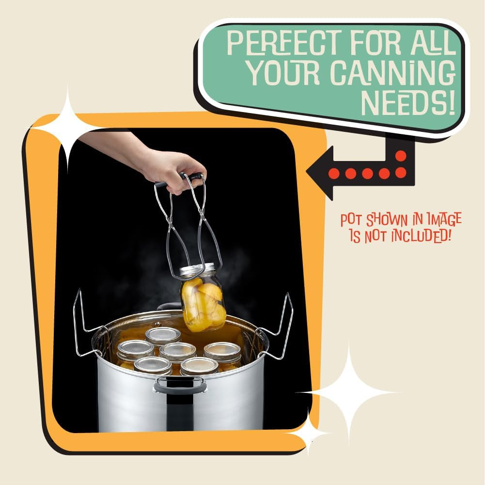 Concord 7 Pieces Premium Stainless Steel Canning Set Starter Kit W/Rack. No Rust, Extra Stability. BULK PACKS (Canning Set)