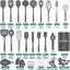 Umite Chef Silicone Kitchen Cooking Utensil Set, 43 Pcs Silicone Spatula with Stainless Steel Handle, Non-Stick Heat Resistant - Best Cookware (Grey)