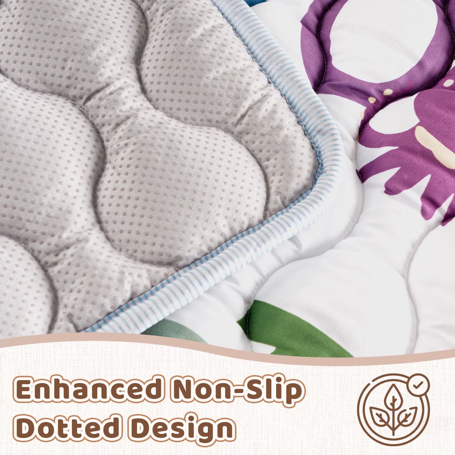 Beavtaens Baby Play Mat for Floor, Fits 71X59 Playpen, Non-Slip, Soft for Infants, 0-4 Years, Animal