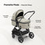 Mompush Wiz 2-In-1 Baby Stroller with Bassinet Mode, Reversible Seat and Large Canopy, Khaki, 22.3LB, Unisex