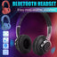 Wireless Bluetooth 5.1 Headphones over Ear LED Headset Stereo Noise Cancelling