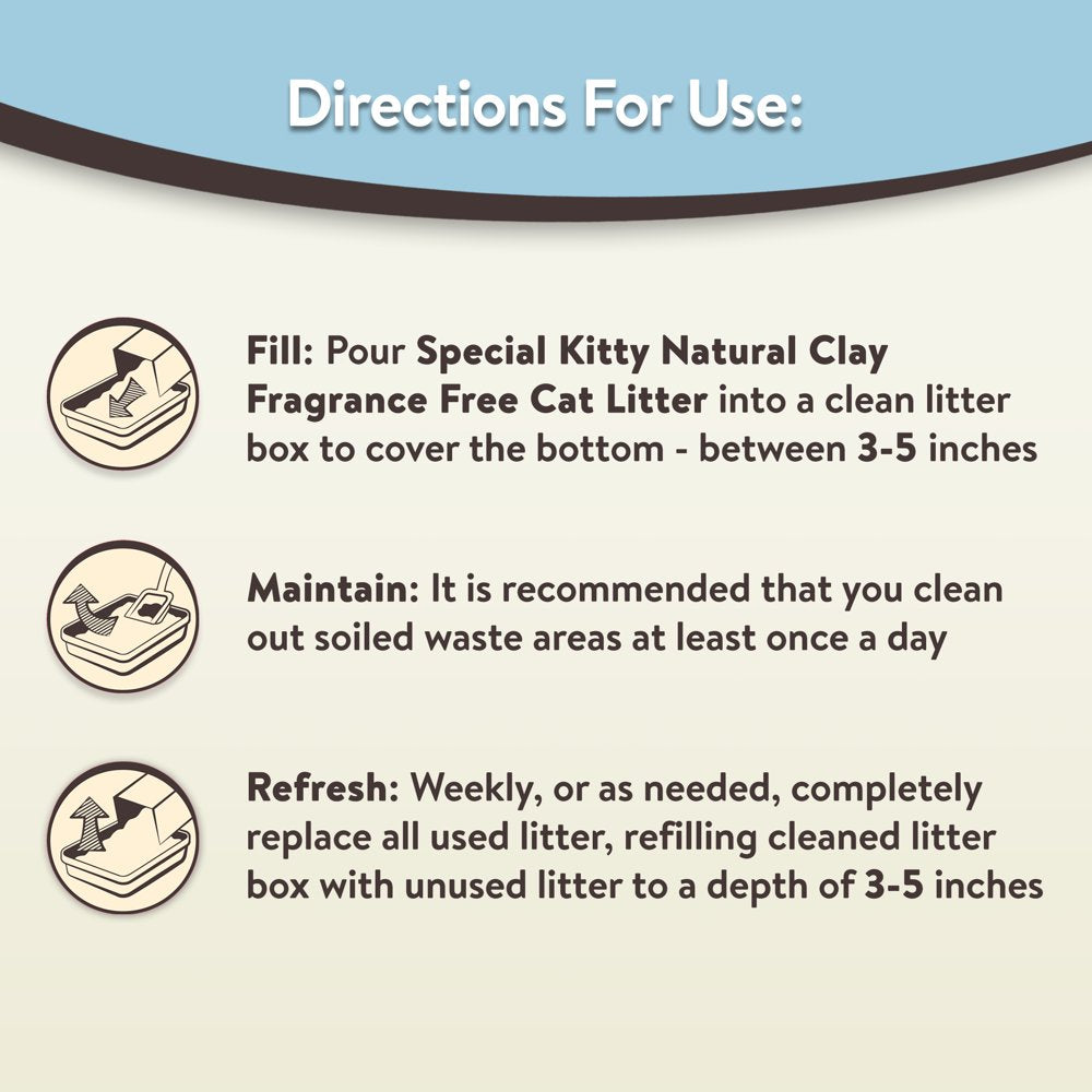Special Kitty Odor Control Tight Clumping Cat Litter, Fragrance Free, 14 Lb