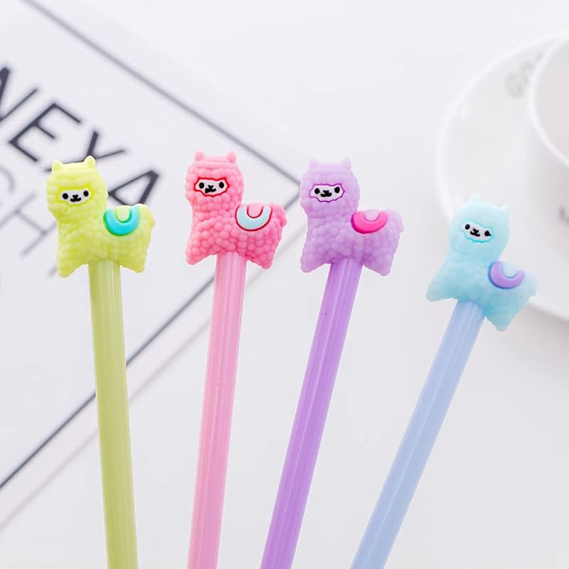 Chinshwehaw Cartoon Animal Alpaca Pens Sheep Camel Gel Pen Neutral Pens Cute Cartoon Gel Ink Pens Cartoon Animal Writing Pens 0.5 Mm Assorted Styles Pens Stationery 8Pack