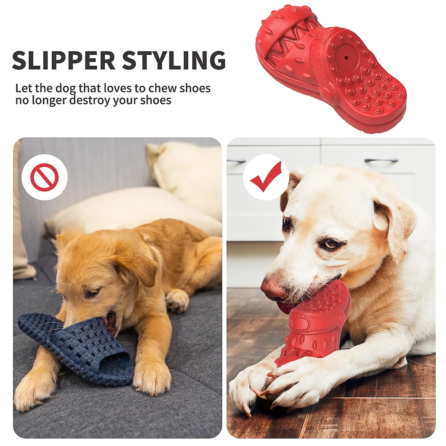 MASBRILL Squeaky Dog Toys Large Dog Chew Toy for Aggressive Chewer, 100% Safe Natural Soft Rubber Beef Flavor Dog Toys