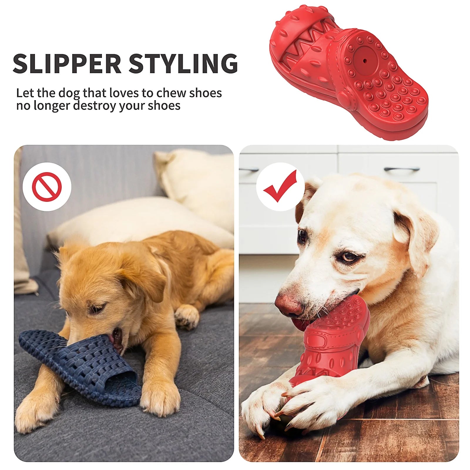 MASBRILL Squeaky Dog Toys Large Dog Chew Toy for Aggressive Chewer, 100% Safe Natural Soft Rubber Beef Flavor Dog Toys