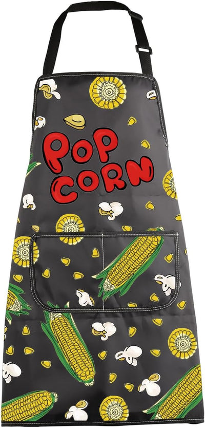 MBMSO Popcorn Gift Popcorn Corn Apron for Popcorn Lovers Popcorn Kitchen Baking Apron Popcorn Maker Gifts Cooking BBQ Apron