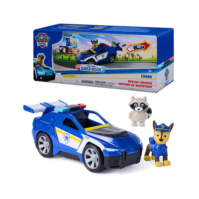 Search & Rescue, Chase Rescue Cruiser Vehicle with 2 Figures, Police Car Toy with Pull-Back Action, Kids Toys for Boys & Girls Ages 3+