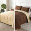 Exclusivo Mezcla Lightweight Reversible Queen Size Comforter Set, down Alternative Comforter with 2 Pillow Sham, Queen Size Bedding Set for All Seasons, Brown/Khaki