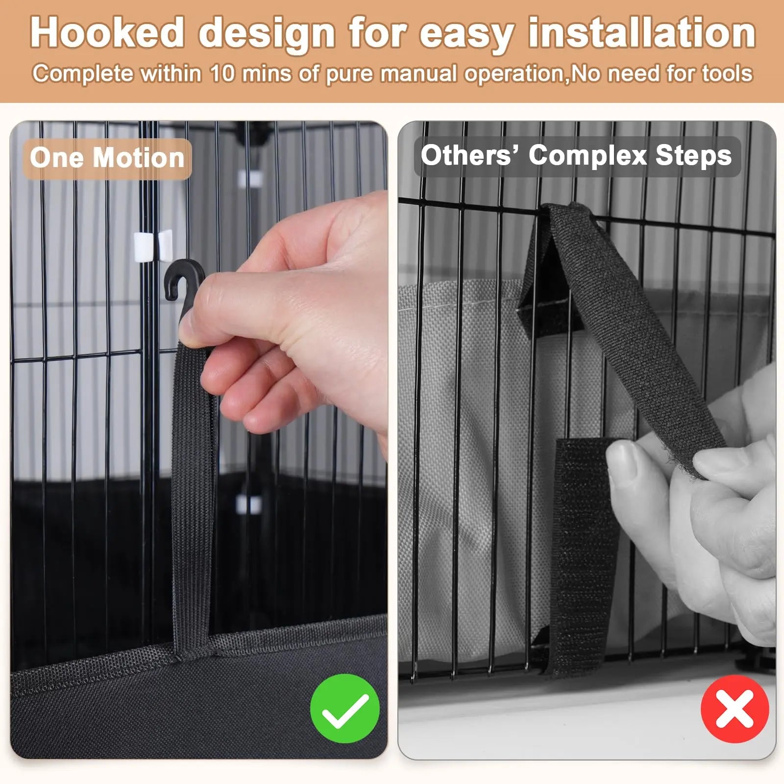 Guinea Pig Cages, Small Aniamal Playen with 600D Oxford Waterproof Linner, One-Hand Release Hook Design Bunny Run, 12 Panels Triple Fixing C&C Cage for Guinea Pigs, Bunny, Rabbit, Hedgehog, 48''L X 24''W X 16''Hc