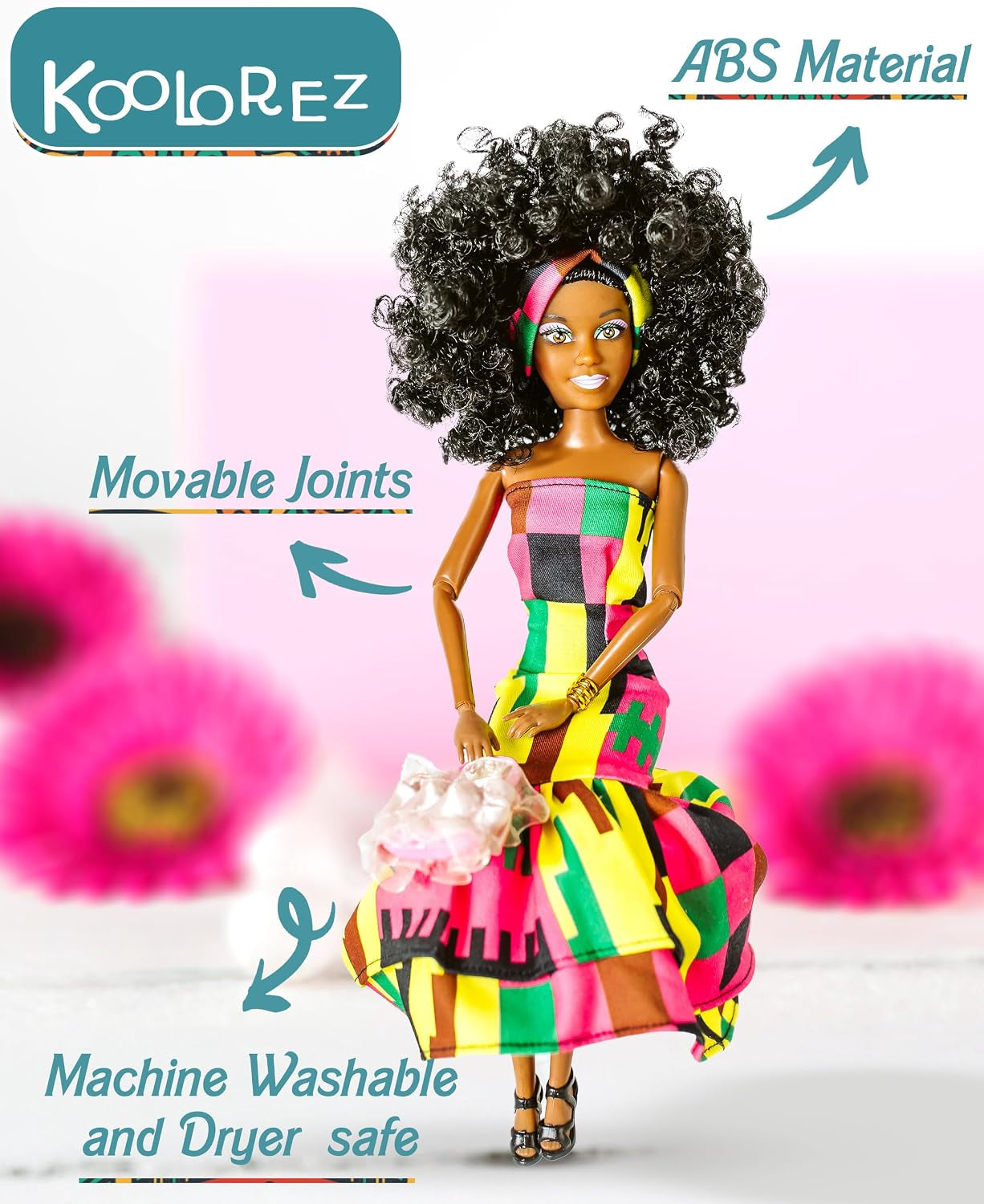 Maribel - Our Queens Black Doll Set - Brown/Black Afro Doll | Lovely 12.5" Dark Skin & Diversity Dolls - Vinyl Dolls for Girls with African Heritage Style Outfit and Movable Joints