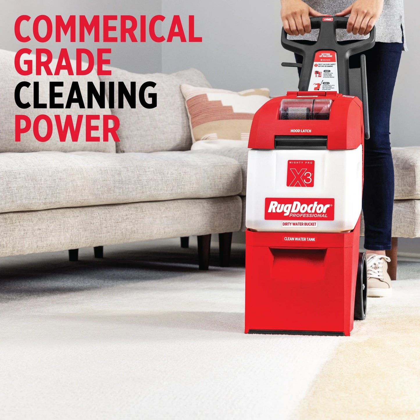 Rug Doctor X3 Commercial Carpet Cleaner - Pro Pet Pack, Includes 48 Oz. Pet Cleaner