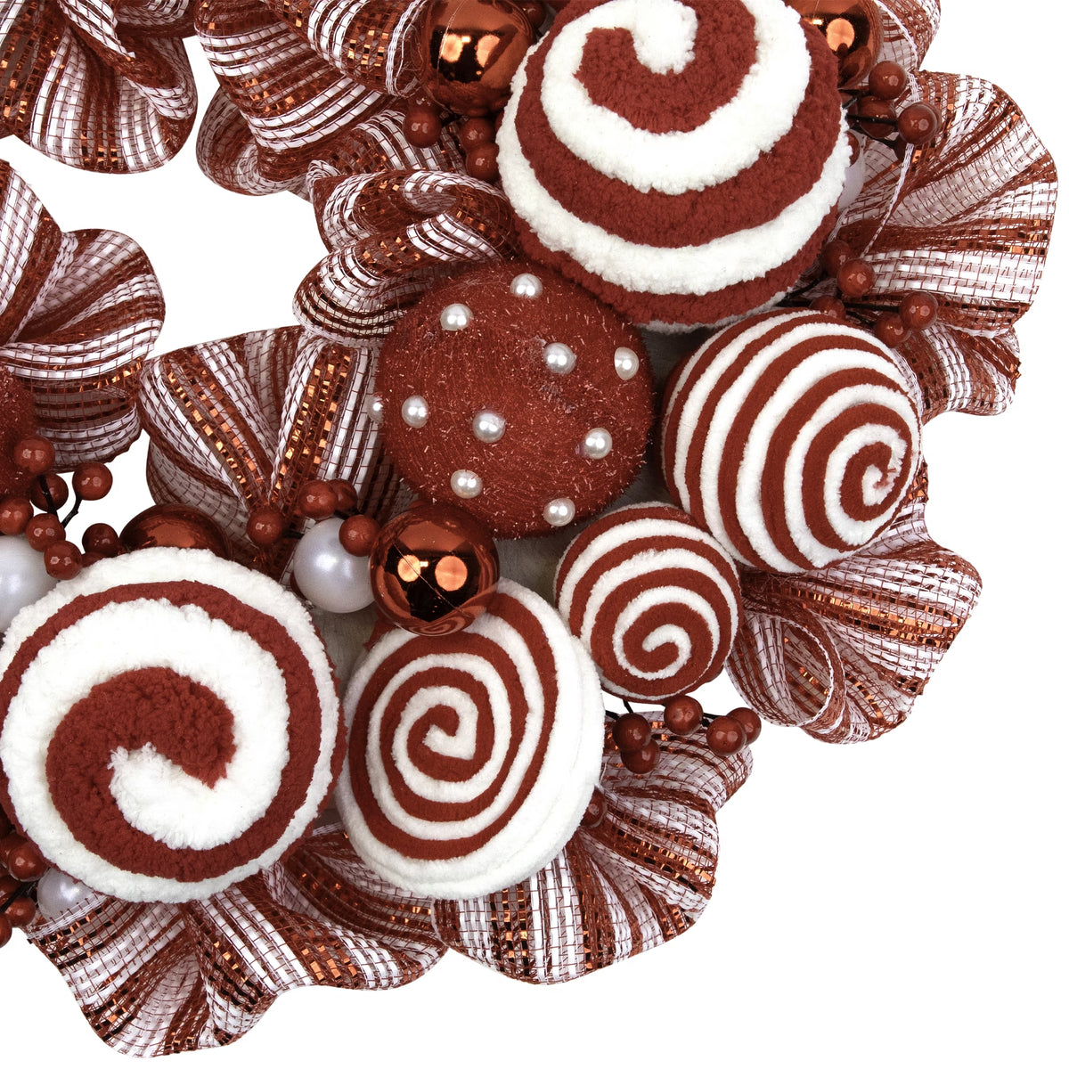 Northlight Peppermint and Berries Small Christmas Wreath - 20" - Unlit