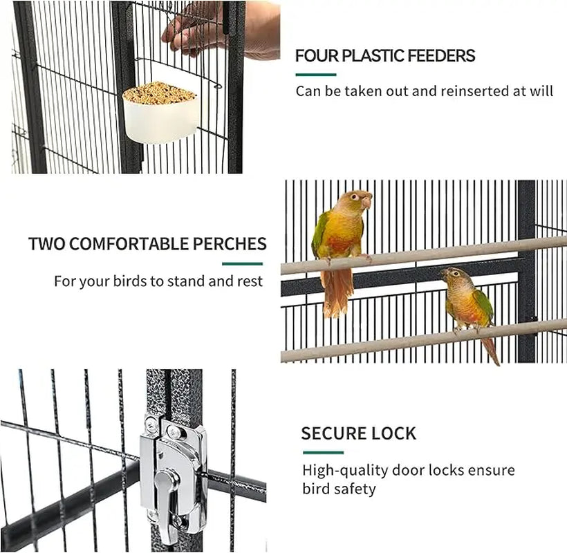 Yitahome 53/52 Inches Birdcage Cover and Bird Cage Seed Catcher, Bird Cages for Parakeets, Parrot, Cockatiel, Pigeon, Flight Cage for Birds