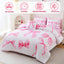 Twin Comforter Sets Pink Bed in a Bag for Girls, 6 Pieces Bow Twin Size Bedding Sets with Sheets for Kids