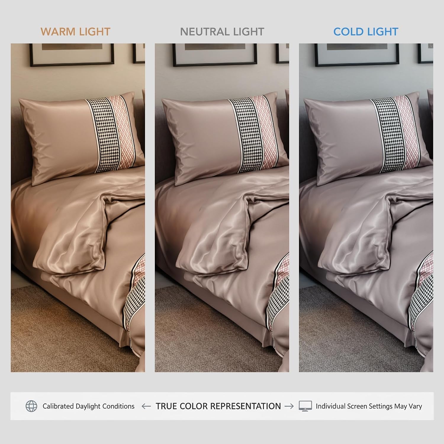 Stoa Paris King Duvet Cover Set 3Pcs, 300TC Silk-Like All-Season Luxury Satin Bedding, Skin & Hair Safe, Home Decor, Hidden Zipper + 2 Pillow Shams 20X40”, No Comforter Included, Versailles:Champagne