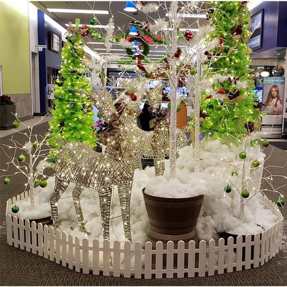 4 Pcs 11.8X19.7Inch White Plastic Picket Fence Christmas Xmas Tree Wedding Party Decoration Indoor Garden Border and Dog Cat Christmas Tree Protector (78.7 Inch in Total)