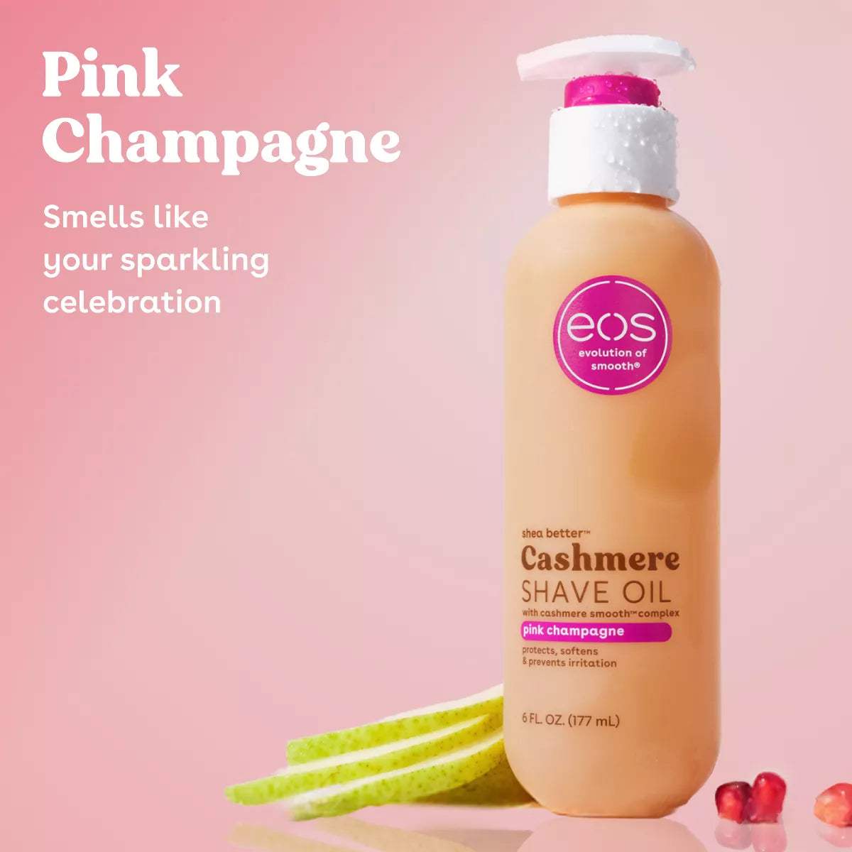 Eos Cashmere Shave Oil - Pink Champagne - 6 Fl Oz