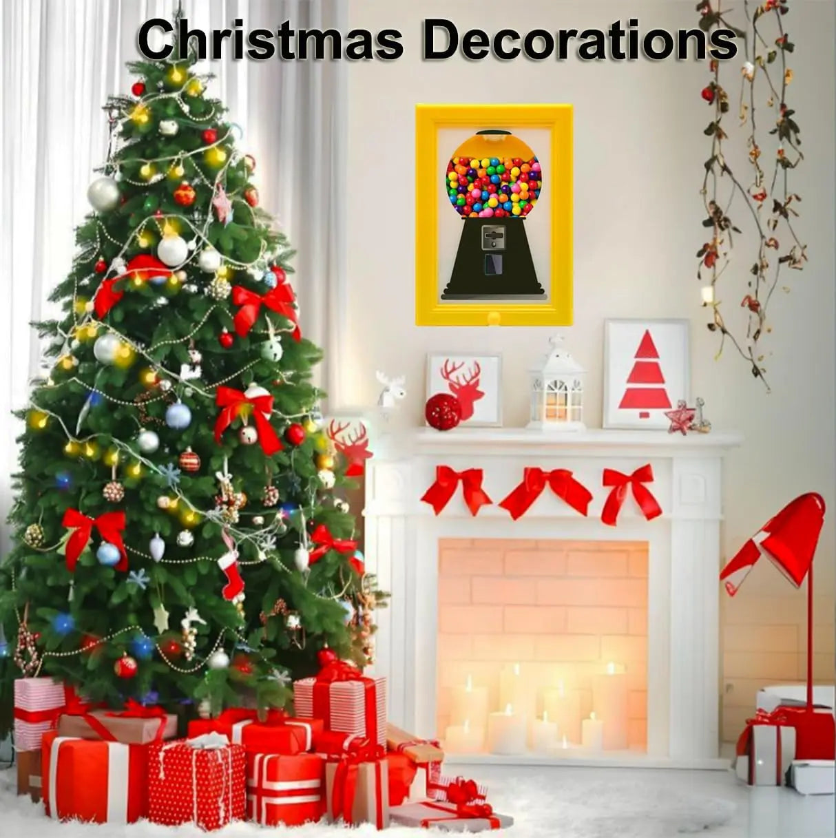 Viral Tiktok Candy Frame a Fun Wall-Mounted Dispenser for Your Home Candy Dispenser Picture Frame Handy Fast Distribution Candies, Nuts, Dog & Cat Treats Holiday Gifts Halloween Decoration Yellow Adults Decorative, Christmas Gift