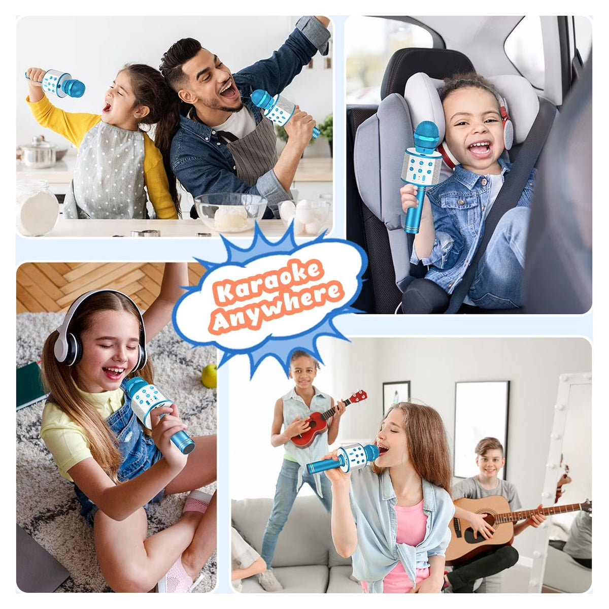 ATOPDREAM Karaoke Microphone for Kids, Toys for 3-12 Year Old Girls, Kids Microphone Girls Toys Bluetooth Microphone Birthday Gifts for 3 4 5 6 7 8 Years Old Girls Boys