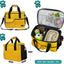 Petami Dog Travel Bag Organizer, Pet Travel Kit with 2 Food Containers & 2 Collapsible Dog Bowls, Pet Supplies Tote with Luggage Sleeve, Weekend Road Trip Camping Essentials, Yellow, Medium