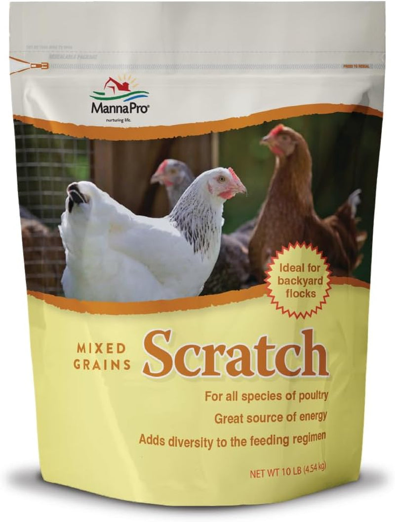 Manna Pro Ultimate Chicken Scratch Multigrain Treat, 10 Lb Bag | Nutrient-Rich Scratch Grain Blend, Natural Multigrain Treat, Encourages Natural Foraging, for Chickens & Poultry